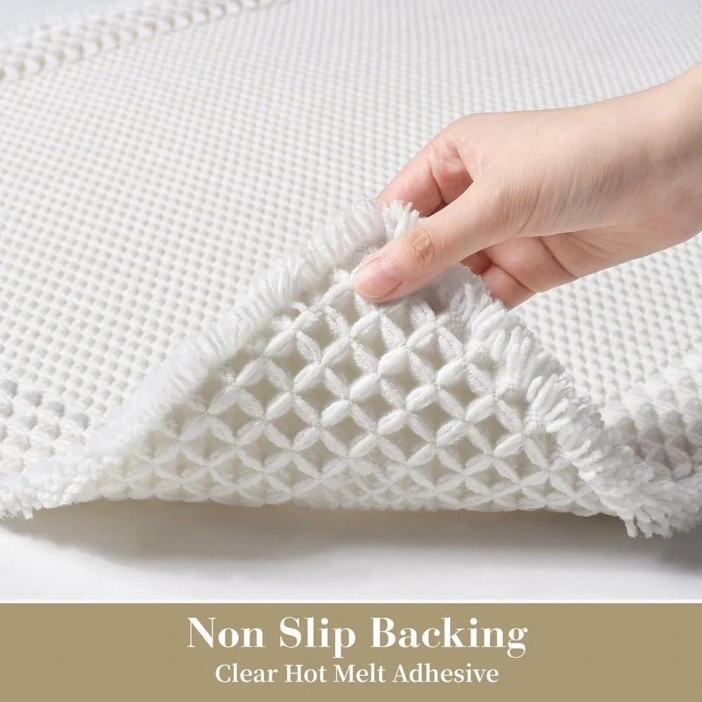 White Waffle Bath Mat 24x48 Non-Slip Absorbent Machine Washable Rug Luxury New